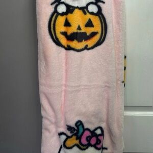 Hello Kitty Faux Furr Halloween Pink Pumpkin Blanket